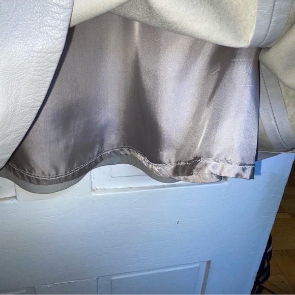 Vintage Gray Faux Leather Midi A-Line Skirt - Picture 12 of 13